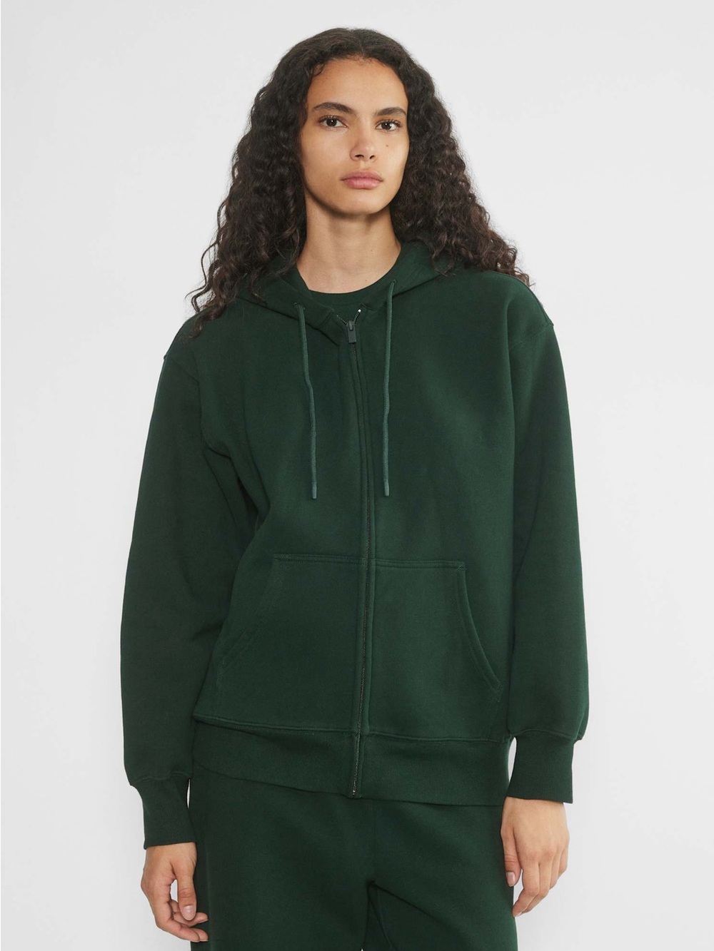 Aritzia Cozy Sweatfleece Boyfriend Zip Hoodie in Scarab